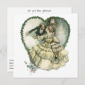 ヴィンテージ、ビクトリアンクリスマス結婚の 招待状 (正面/裏面)