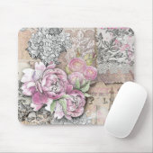 ヴィンテージ,ビクトリアンコラージュ,素朴,みすぼらしいシック,バラ マウスパッド (マウス)