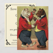 ヴィンテージ ビクトリアンダンシングベアー Save the Date セーブザデート (正面/裏面)