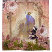 ヴィンテージ·ビクトリアンフローラ·ピーコック シャワーカーテン (正面)