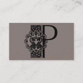 ヴィンテージ ビクトリアン エレガント モノグラム レター P 名刺 (裏面)