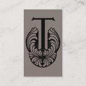 ヴィンテージ ビクトリアン エレガント モノグラム レター T 名刺 (裏面)