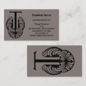 ヴィンテージ ビクトリアン エレガント モノグラム レター T 名刺 (正面/裏面)