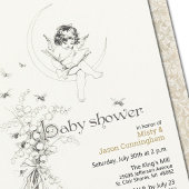 ヴィンテージ ビクトリアン フラワー カップル ベビーシャワー 招待状