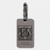 ヴィンテージ ビクトリアン モノグラム 文字 B、花 ラゲッジタグ (裏面縦)