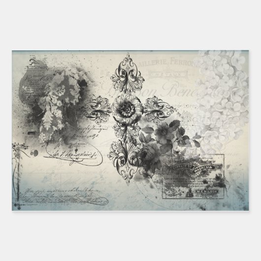 ヴィンテージ ビクトリアン ラッピングペーパーシート (正面)