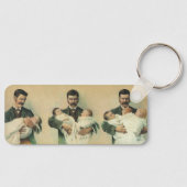 ヴィンテージ ビクトリアン 父の日、トリプル誕生！ キーホルダー (正面)