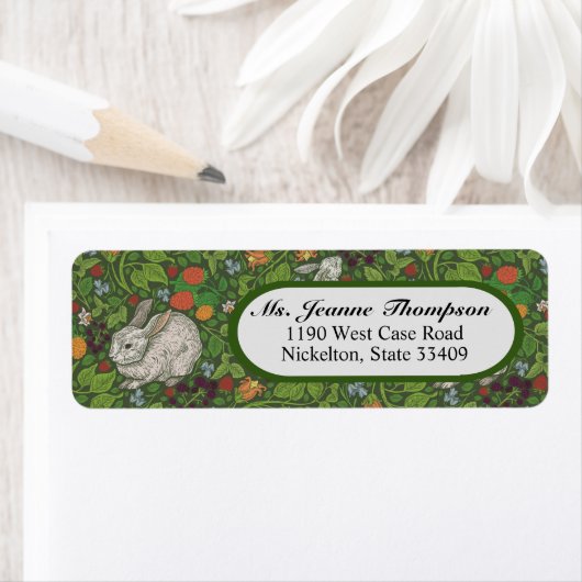 ヴィンテージ ビクトリアン 白うさぎ ガーデン ラベル (インサイチュ)