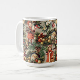 ヴィンテージ ビクトリア調 クリスマス オーナメント コーヒーマグカップ