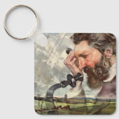 ヴィンテージ ビジネス、アレクサンダー グレアム ベル 電話 キーホルダー (正面)