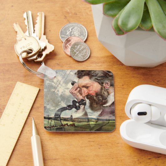 ヴィンテージ ビジネス、アレクサンダー グレアム ベル 電話 キーホルダー (デスク)