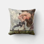 ヴィンテージ ビジネス、アレクサンダー グレアム ベル 電話 クッション (正面)