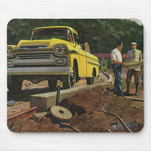 ヴィンテージ ビジネス アーキテクト 建設請負業者 マウスパッド (正面)