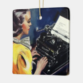 ヴィンテージ ビジネス エグゼクティブ シークレット タイピング レター セラミックオーナメント (左)