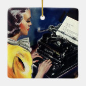 ヴィンテージ ビジネス エグゼクティブ シークレット タイピング レター セラミックオーナメント (裏面)