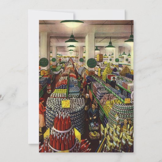 ヴィンテージ ビジネス スーパーマーケット、食品と飲料 招待状 (正面)