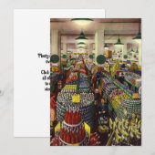 ヴィンテージ ビジネス スーパーマーケット、食品と飲料 招待状 (正面/裏面)