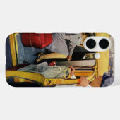 ヴィンテージ ビジネス、タクシー キャブ ドライバー 女性乗客 Case-Mate iPhoneケース (裏面 (横))