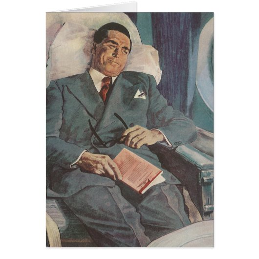 ヴィンテージ ビジネス トラベル、飛行機での読書 (正面)