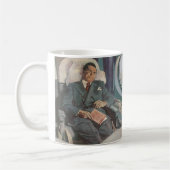 ヴィンテージ ビジネス トラベル、飛行機での読書 コーヒーマグカップ (左)