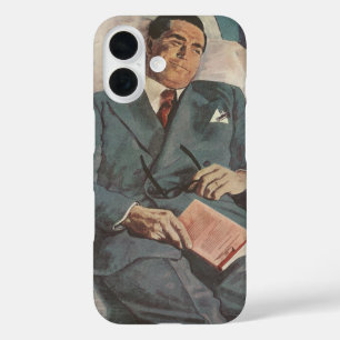 ヴィンテージ ビジネス トラベル、飛行機での読書 iPhone 16ケース