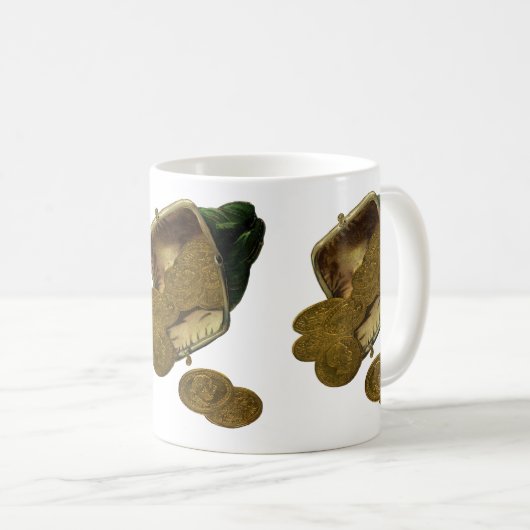 ヴィンテージ ビジネス ファイナンス, 財布からこぼれ出る金貨 コーヒーマグカップ (正面右)