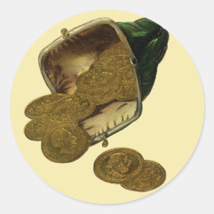 ヴィンテージ ビジネス ファイナンス, 財布からこぼれ出る金貨 ラウンドシール