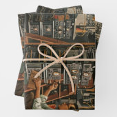 ヴィンテージ ビジネス ラジオ テクニシャン 機器の修理 ラッピングペーパーシート (インサイチュ)