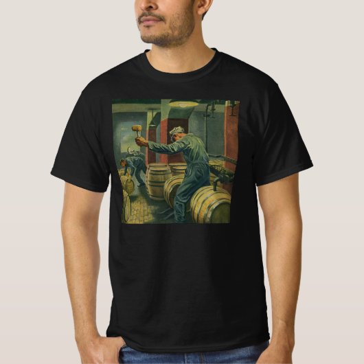 ヴィンテージ ビジネス、ワイン造り ワインバレルの栓 Tシャツ (正面)