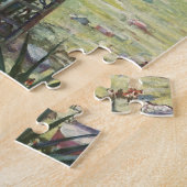 ヴィンテージ ビジネス、噴出する石油掘削現場の労働者 ジグソーパズル (側面)