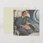 ヴィンテージ ビジネス 旅行、飛行機での読書 (正面/裏面)