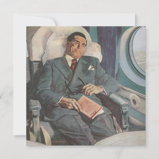 ヴィンテージ ビジネス 旅行、飛行機での読書 (正面)