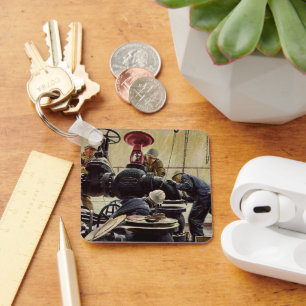 ヴィンテージ・ビジネス、油・プラットフォームの海 キーホルダー