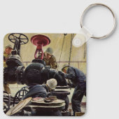 ヴィンテージ・ビジネス、油・プラットフォームの海 キーホルダー (裏面)