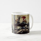 ヴィンテージ・ビジネス、油・プラットフォームの海 コーヒーマグカップ (正面右)