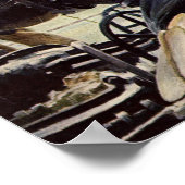 ヴィンテージ・ビジネス、油・プラットフォームの海 ポスター (角)