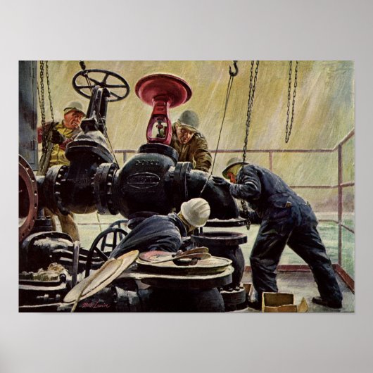 ヴィンテージ・ビジネス、油・プラットフォームの海 ポスター (正面)