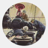 ヴィンテージ・ビジネス、油・プラットフォームの海 ラウンドシール (正面)