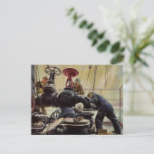 ヴィンテージ ビジネス、海洋の石油プラットフォーム ポストカード (スタンド正面)