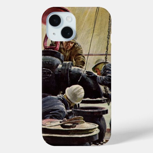 ヴィンテージ ビジネス、海洋の石油プラットフォーム Case-Mate iPhoneケース (裏面)