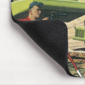 ヴィンテージ ビジネス、測量士のいる建設現場 マウスパッド (コーナー)