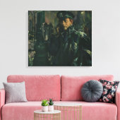 ヴィンテージ ビジネス、緊急電話の警官 キャンバスプリント (インサイチュ (リビング))