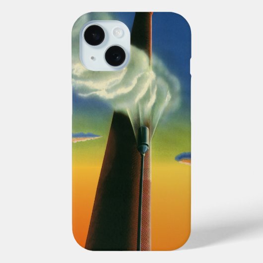 ヴィンテージ ビジネス、蒸気笛工場の日の出 Case-Mate iPhoneケース (裏面)
