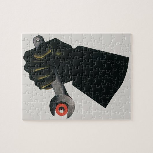 ヴィンテージ ビジネス 製造工場の機械工 ジグソーパズル (横)