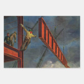 ヴィンテージ ビジネス、製鋼建設労働者 ラッピングペーパーシート (正面2)