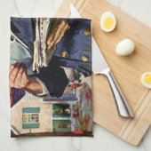 ヴィンテージ ビジネス、郵便配達員が郵便物を配達 キッチンタオル (四つ折り)