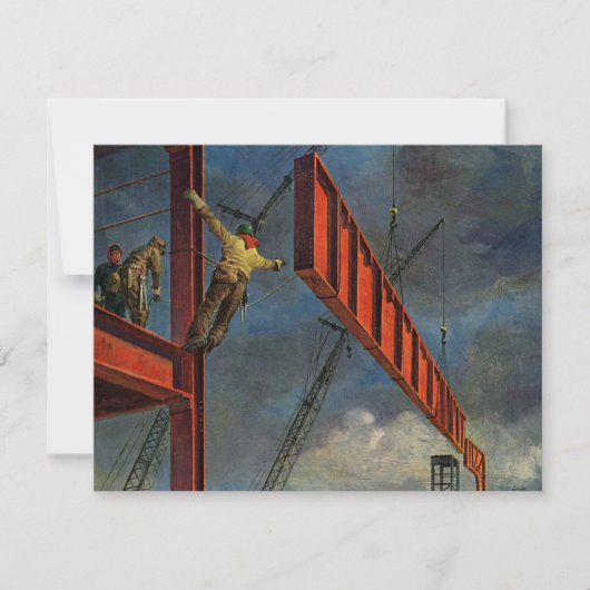 ヴィンテージ ビジネス、鉄骨建設の労働者 (正面)