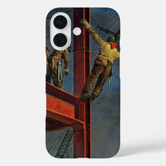 ヴィンテージ ビジネス、鉄骨建設の労働者 Case-Mate iPhoneケース (裏面)