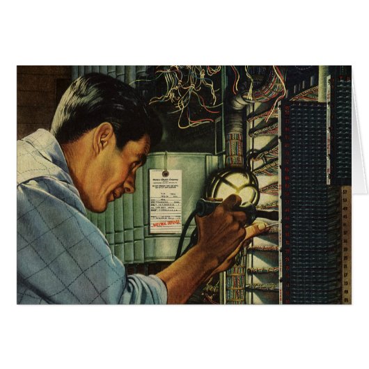 ヴィンテージ ビジネス 電気技師 回路ブレーカー パネル (正面横)