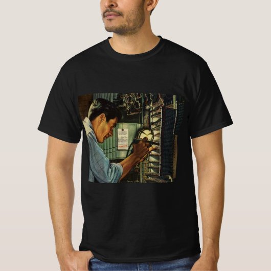 ヴィンテージ ビジネス 電気技師 回路ブレーカー パネル Tシャツ (正面)